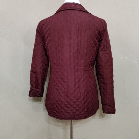 Reversible Quilted Eggplant/Black Animal Print Jacket Size Large - Picture 6 of 6